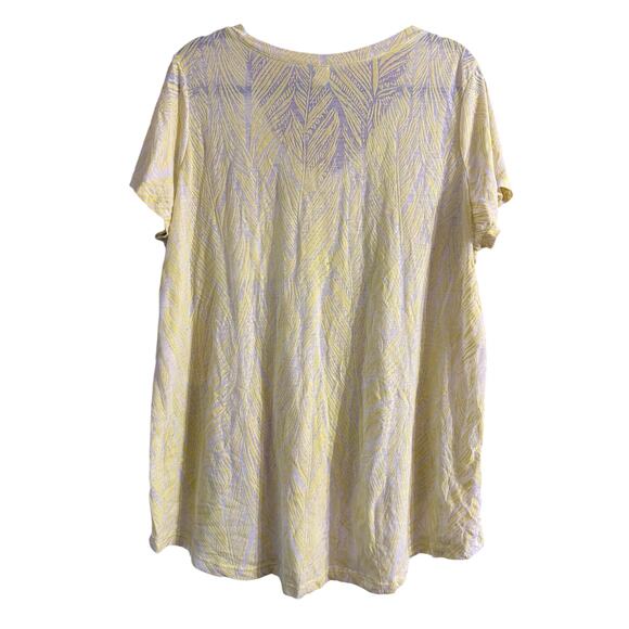Torrid Women's Plus Size Yellow & White V-Neck Boho Shirt Size 2 2X - Picture 2 of 4